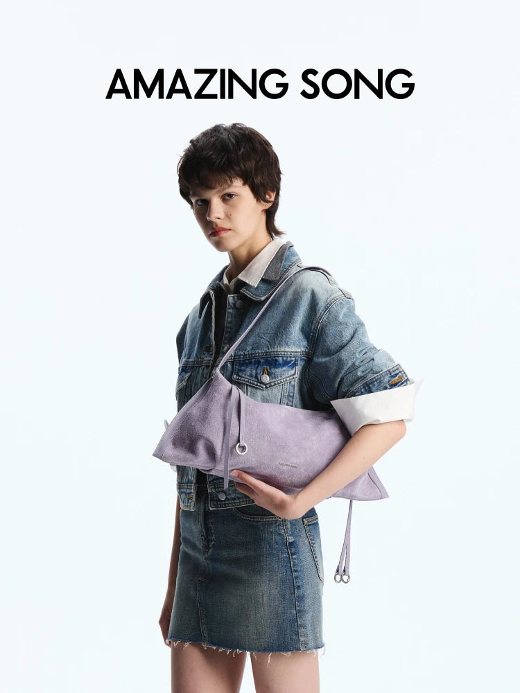 Amazing Song Donut Dumpling Bag Retro Suede Large Capacity Fashionable Bag