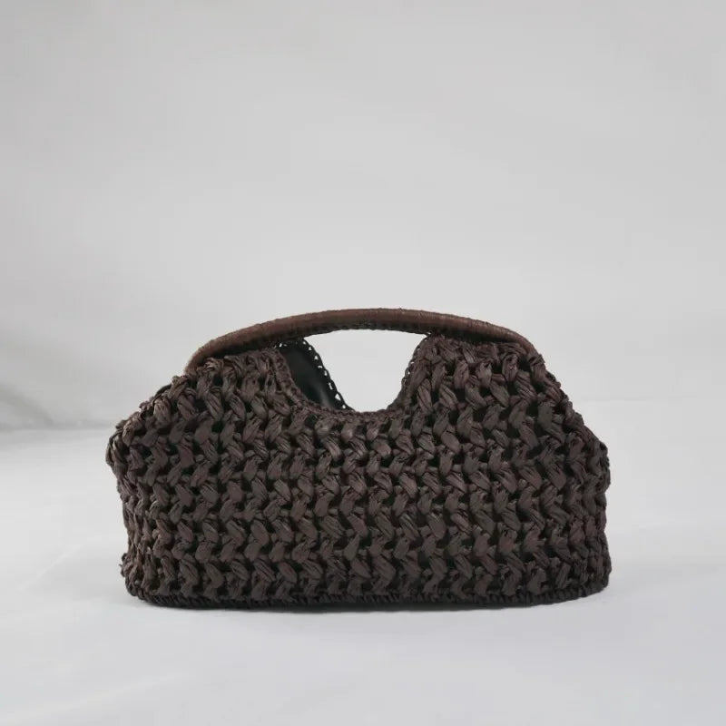 Fashion Straw Clip Shell Clutch Bag for Women Designer Paper Woven Handbags Casual vintage Handmade Summer Beach Bag 2026