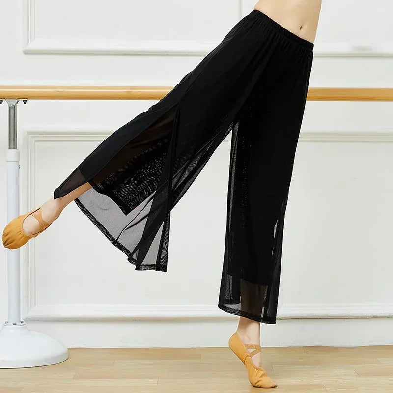 Women's Wide-Leg Nylon Dance Pants