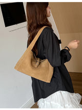 New Winter Women's Natural Suede Leather Bags Female Soft Cowhide Durable Crossbody Shoulder Bag Ladies Fashion Commute Handbags