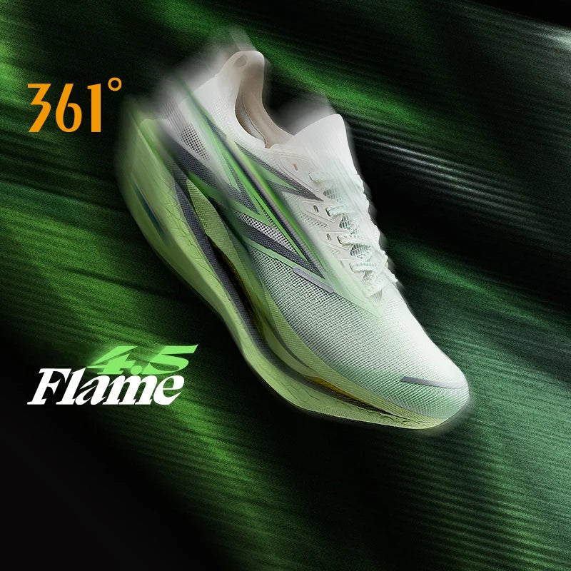 361 Degrees Flame 4.5 Men's Running Shoes Carbon Plate Breathable Stable Rebound Grippy Durable Marathon Male Sneakers 672532221