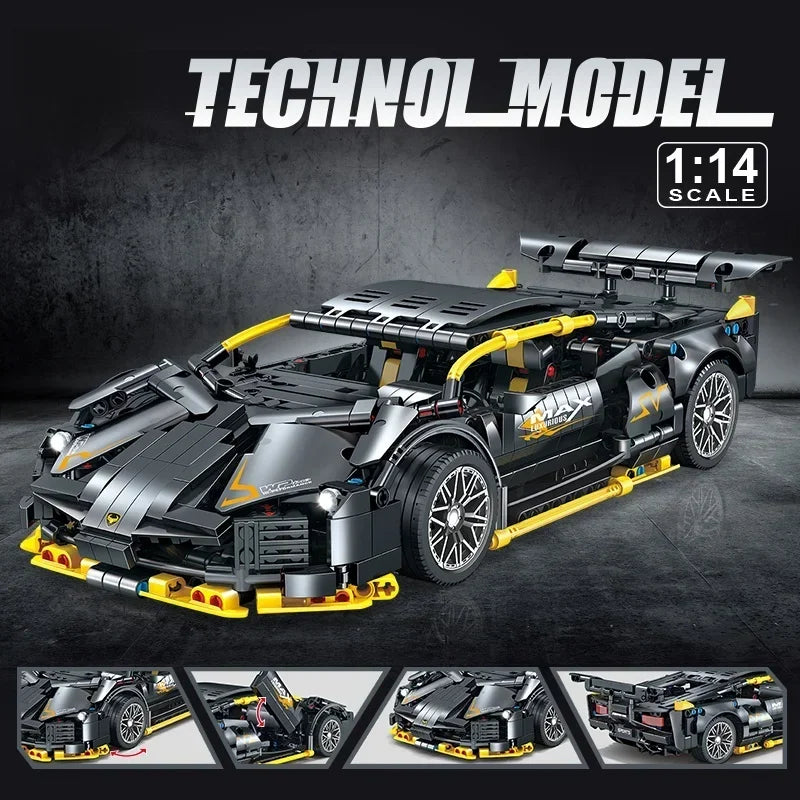 Creative DIY Racing Car Model Building Bricks Kit Advanced MOC Construction Toys for Adults Boys Girls Holiday Gift Idea