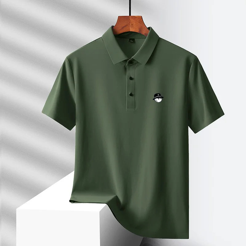 Men's Ice Silk Golf Polo Shirt – 10 Colors, M to 5XL