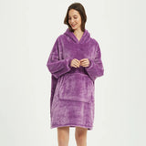Oversized Microfiber Fleece Hoodie Blanket