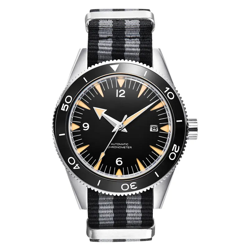 41MM Sapphire Glass 100m Waterproof Japan  Automatic Luminous Mens Watch Nylon Strap