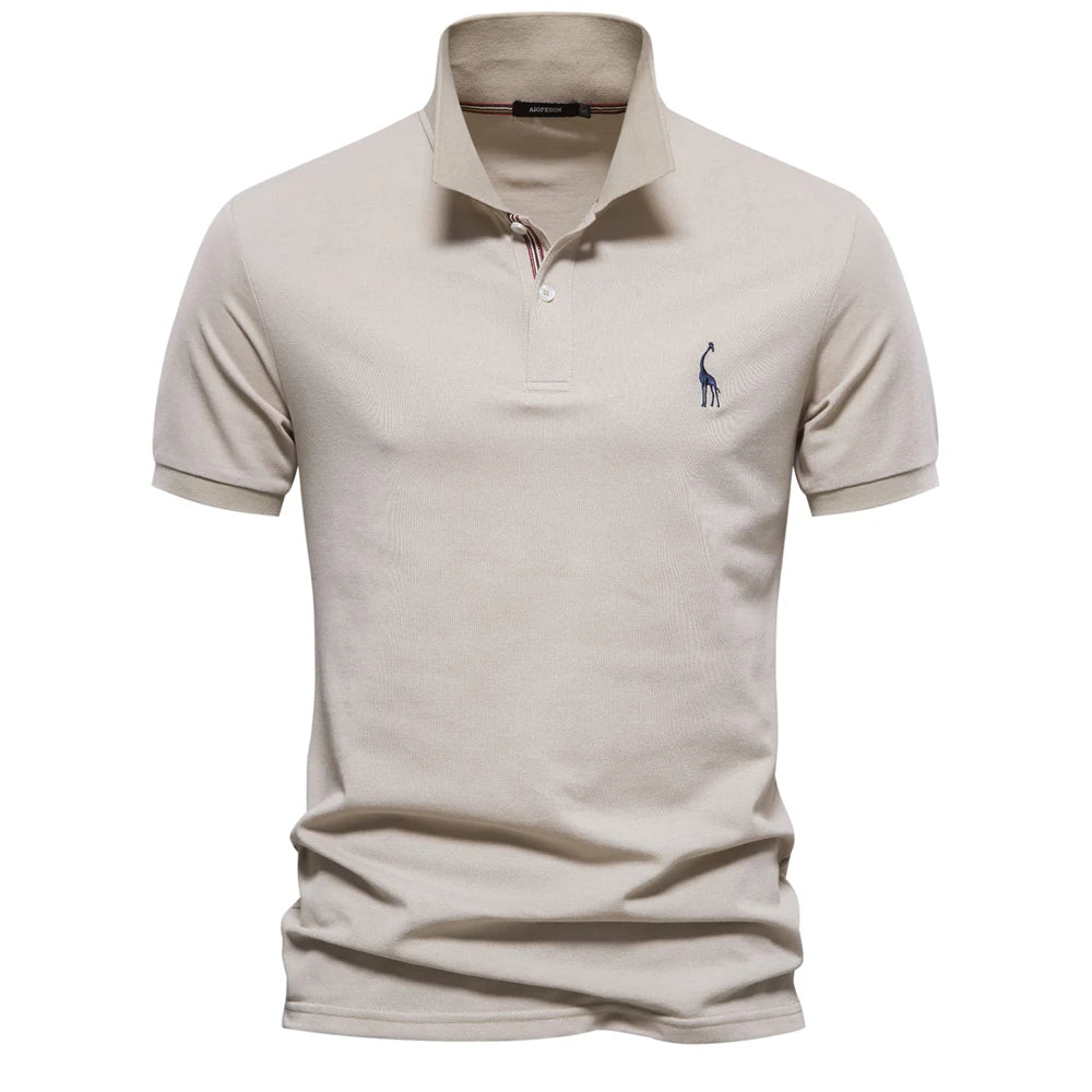 Men's Cotton Polo Shirt – Solid Colors, Relaxed Fit