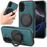 iPhone Faux Leather Case with 360° Ring Stand