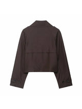 Classic Lapel Double-Breasted Short Trench