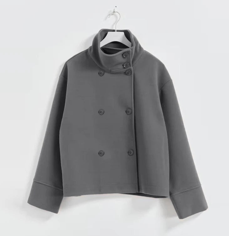 Urban Stand-Collar Woolen Coat