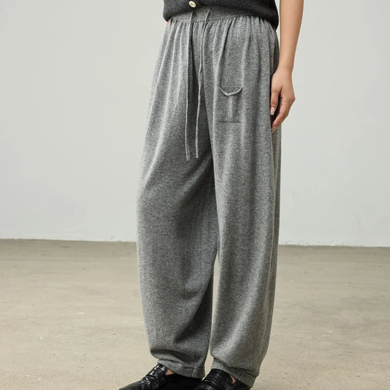 Women's Wool Drawstring Cocoon Pants