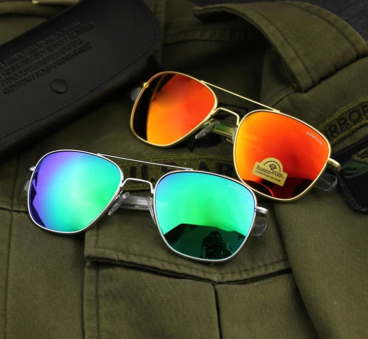Men's Pilot Sunglasses – Mirror Lens UV400 Alloy Frame