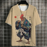 Japanese Samurai Cat Men's Anime T-Shirt – Summer 3D Print Tee