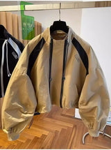 Elegant Stand Collar Zip Jacket for Women