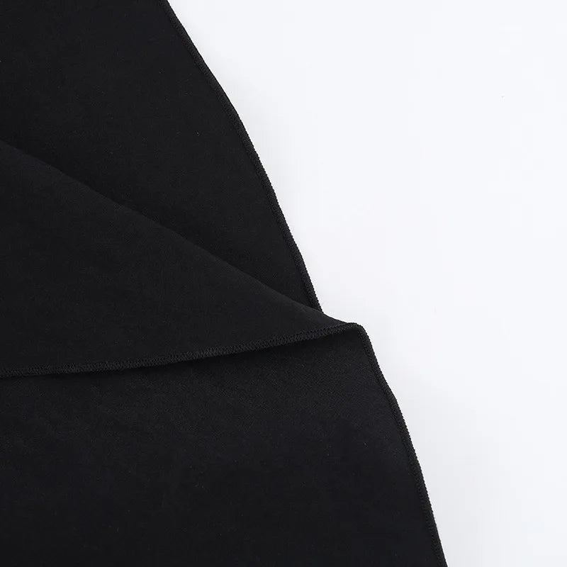 Gothic High-Waist A-Line Midi Skirt | Harajuku Grunge Y2K