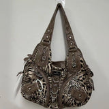 Vintage Bag Women Handbags Brown Leopard Shoulder Bag Top-handle Handbag Fashion Satchel Dumpling Shoulder Bag Tote Hobos