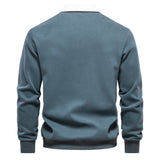 Men’s Cotton-Blend Polo Collar Sweatshirt