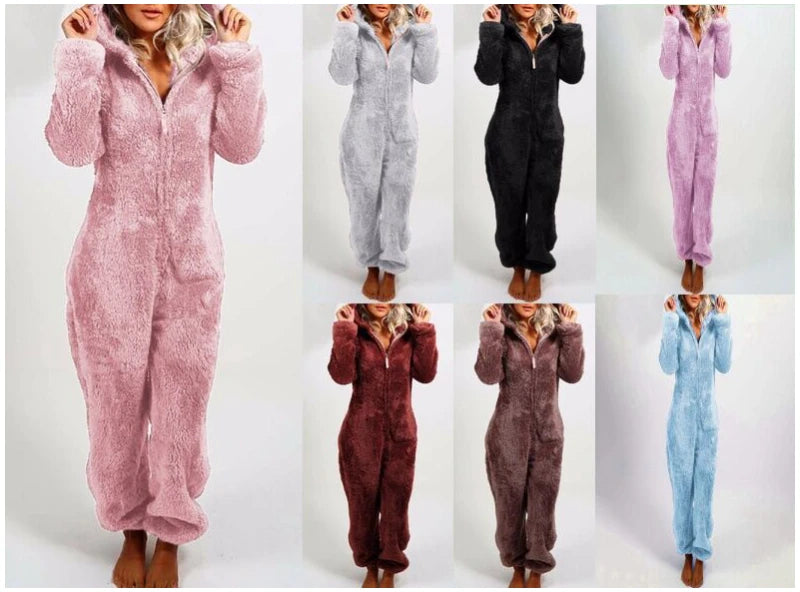 Women’s Elegant Hooded One-Piece Jumpsuit