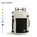 BAGSMART Men Women Travel Backpack with Shoe Compartment Airplane Compression Backpack Waterproof Anti‑theft Cabin Bag