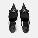 High Heels Women's Thin Heels Pointed French Temperament Bow Light Mouth Single Shoes Women