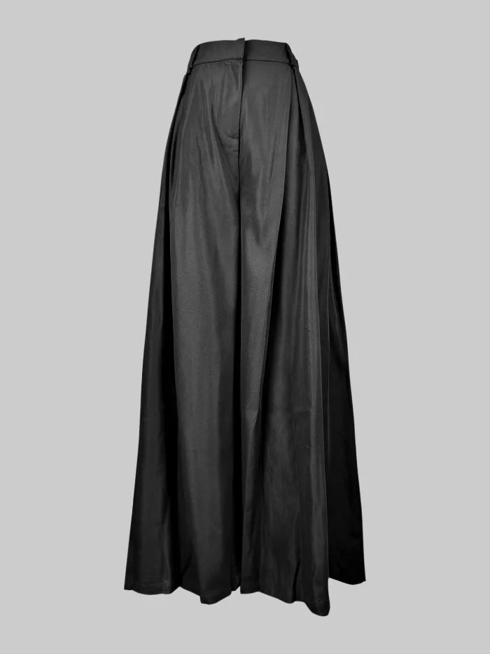 Women's High-Waisted Pleated Wide-Leg Pants