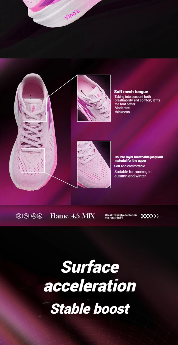 361 Degrees Flame 4.5 MIX Men Running Shoes Carbon Plate Marathon Rebound Cushion Breathable Traction Male Sneakers 672532217F