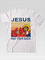 Jesus Has Your Back | Jiu Jitsu Retro Christian Tee