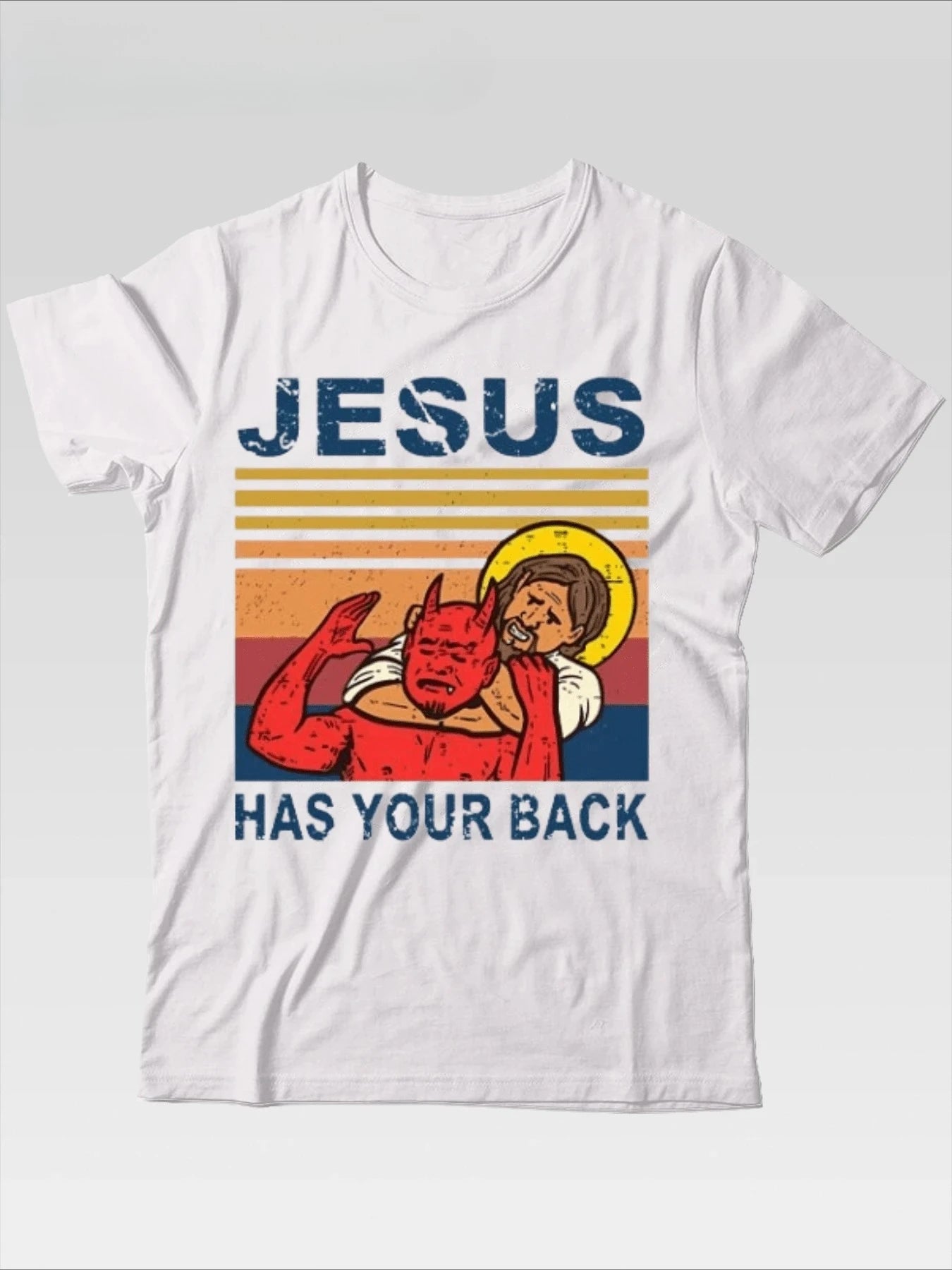 Jesus Has Your Back | Jiu Jitsu Retro Christian Tee