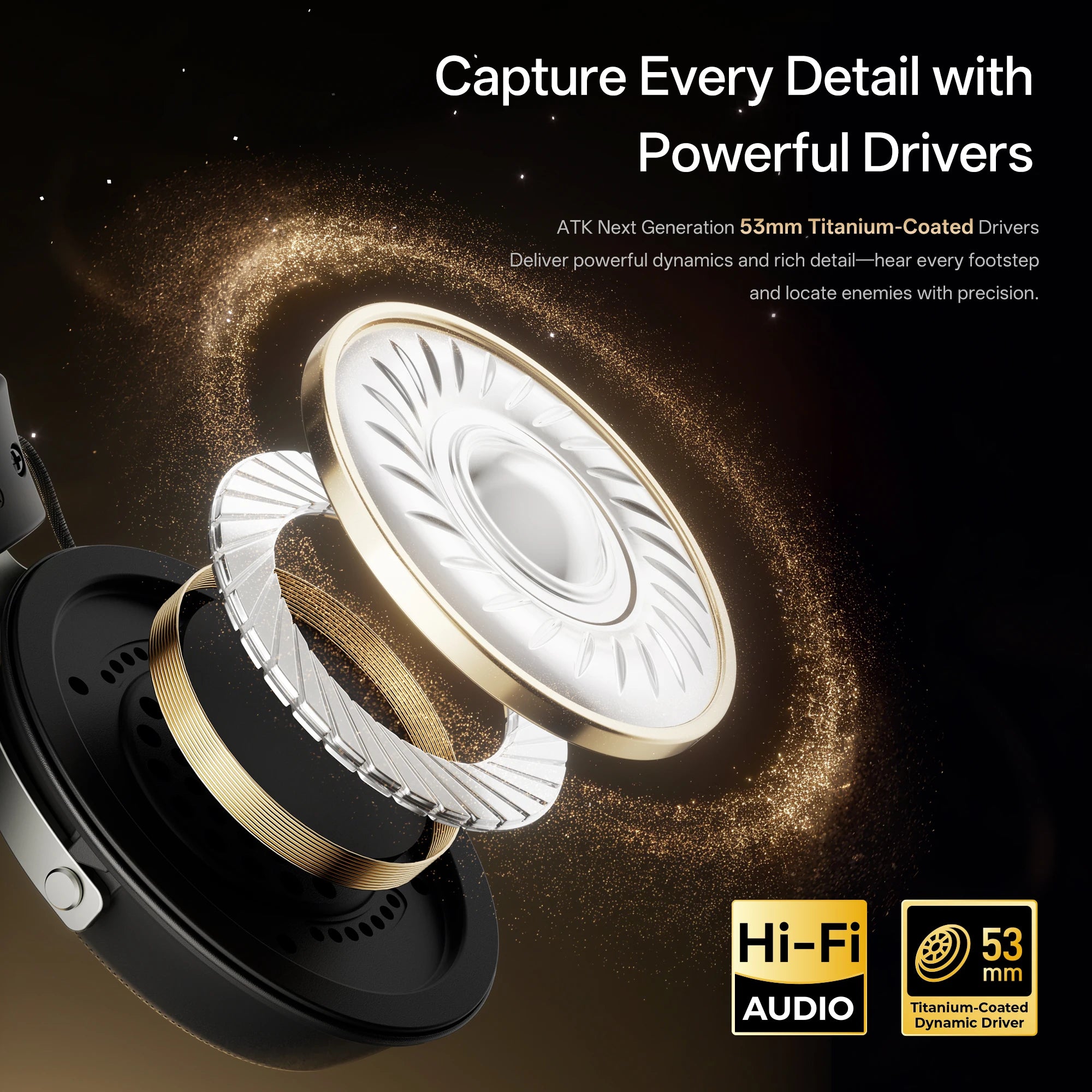 ATK N9 Game Headset Three Mode Wireless Headworn PS5  PC Gaming Headset Microphone Virtual 7.1 Surround Noise Reduction Headset
