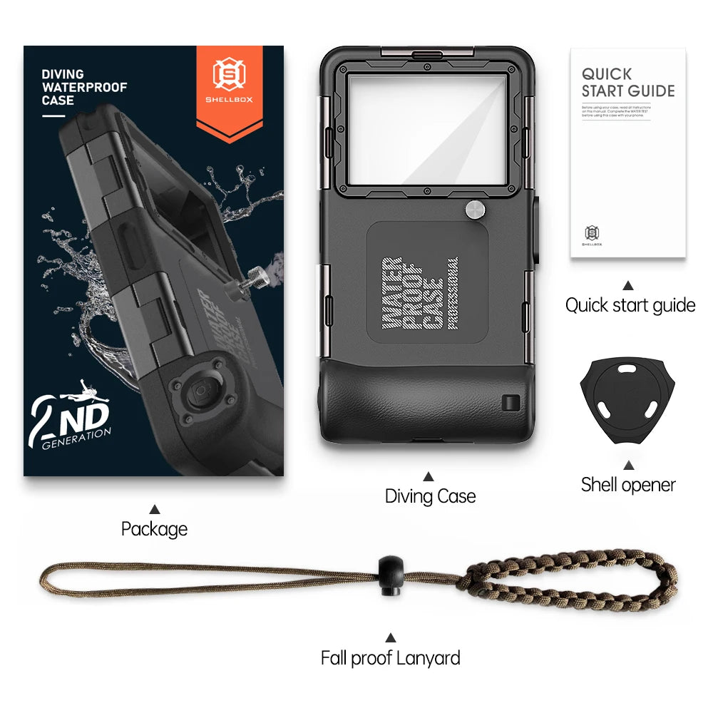Shellbox IP68 Waterproof Phone Case for Diving