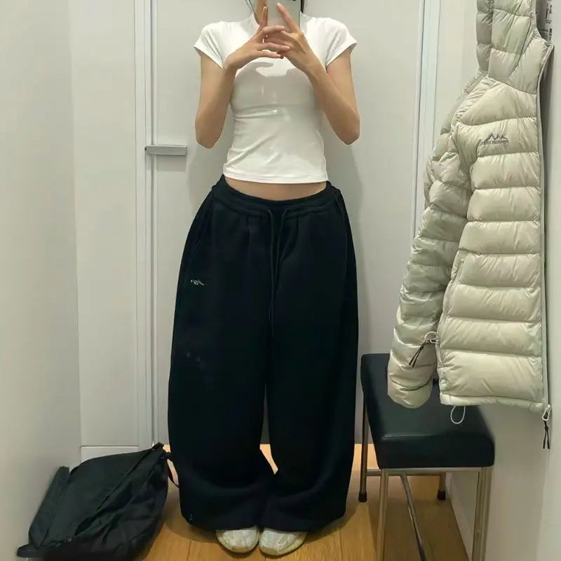 Women's High-Waist Wide-Leg Sweatpants
