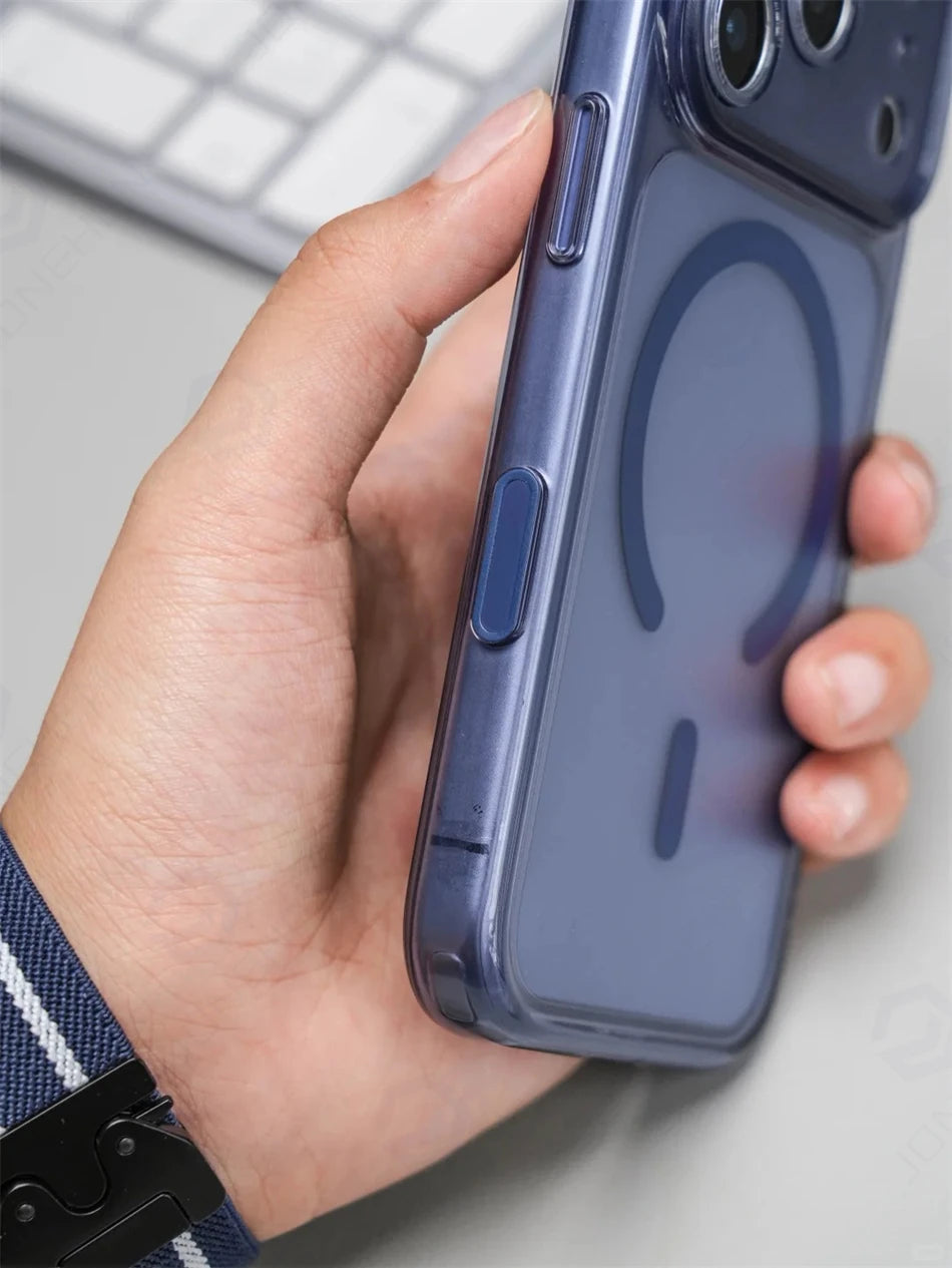 Magnetic Clear iPhone Case with Camera Button