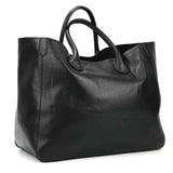 Roomy Women Bag Genuine Leather Handbag Luxury Cowhide Casual Tote Thick Real Natural Leather Bucket Shopper Daily Bag Big Purse