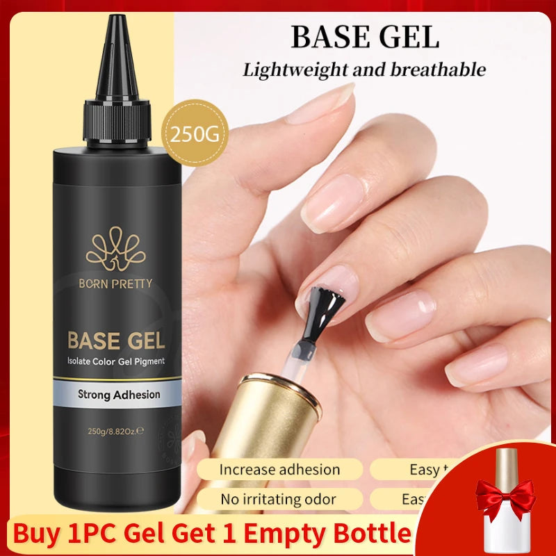 BORN PRETTY 250g Super Top Coat Gel Nail Polish Base Gel Matte Top Coat Semi-Permanent Varnish Soak Off Nail Art Functional Gel