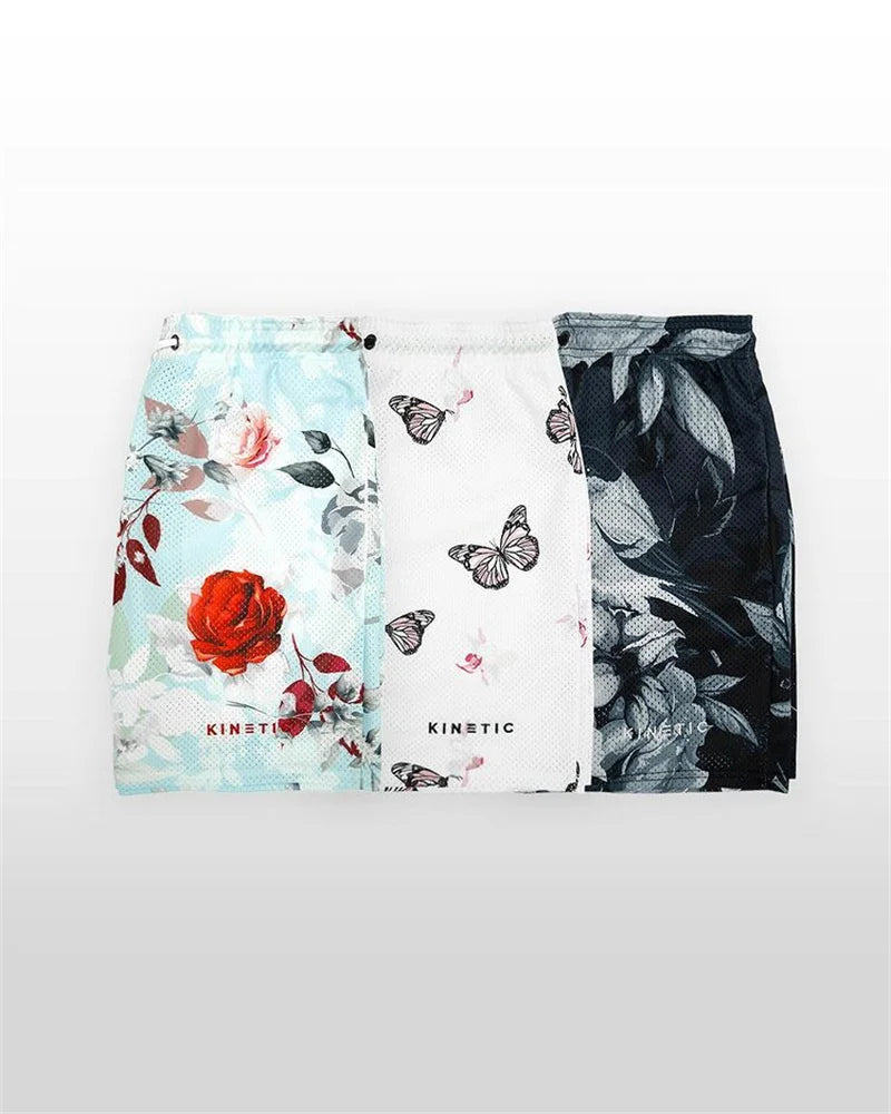 Rose Embroidered Hip Hop Shorts
