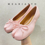 Women's Split-Toe Bow Loafers | Elegant Flat Pumps
