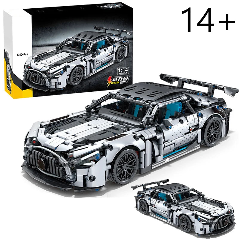 High Quality 1300+Pcs Sports Car Building Blocks 1:14 Model DIY Car Toy Assembly Model Ornament Birthday Christmas Gift for Boys