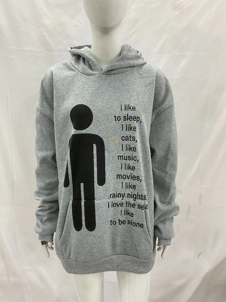 Y2K Graphic Fleece Pullover Hoodie