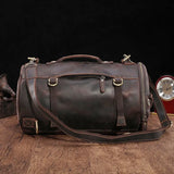 Luufan Unique Design Leather Backpack For Men Vintage Crazy Horse Leather Bucket Daypack Large Male Travel Bag Male Backpacks