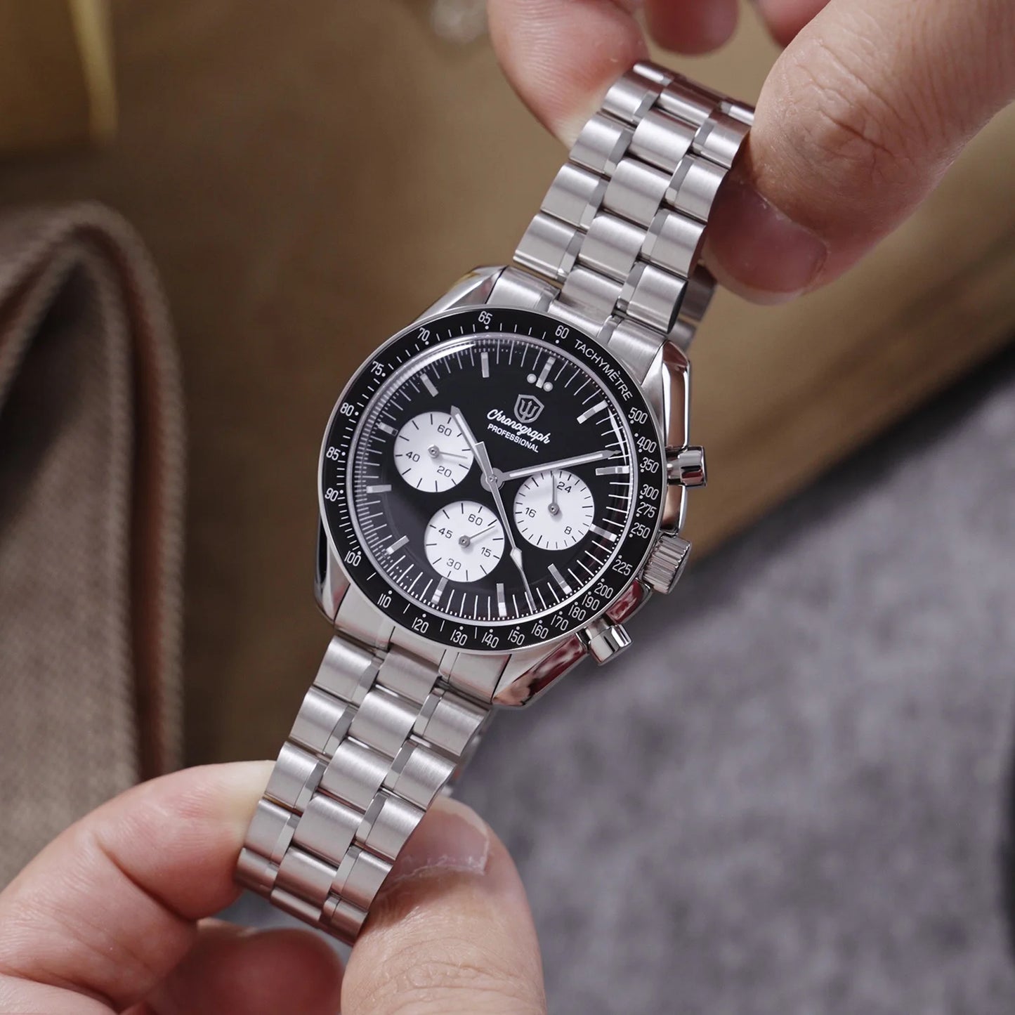 Watchdives New WD1863 39mm Watch VK63 Quartz Chronograph Movement BGW9 Luminous 10Bar Waterproof 39mm Vintage Watches