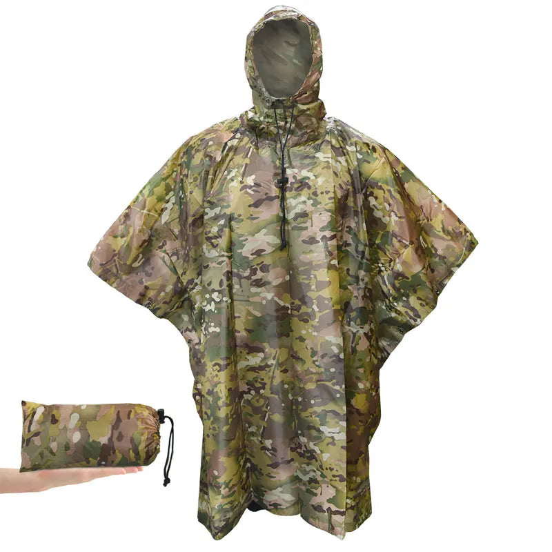 Tactical Camo Raincoat – Packable Waterproof Poncho