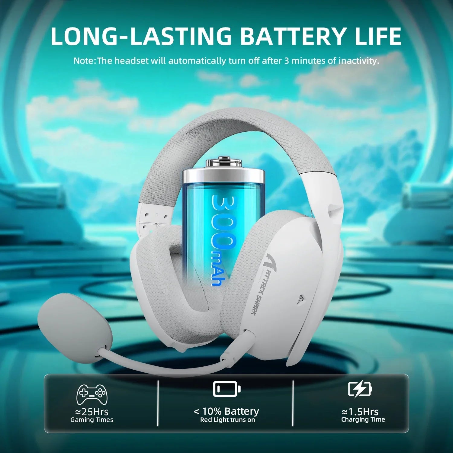 ATTACK SHARK L80PRO Wireless Gaming Headset Tri-Mode 2.4G Bluetooth Wired Ultra-Light Low Latency Noise Cancelling with Mic