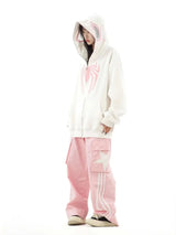 Oversized Y2K Spider Zip-Up Hoodie