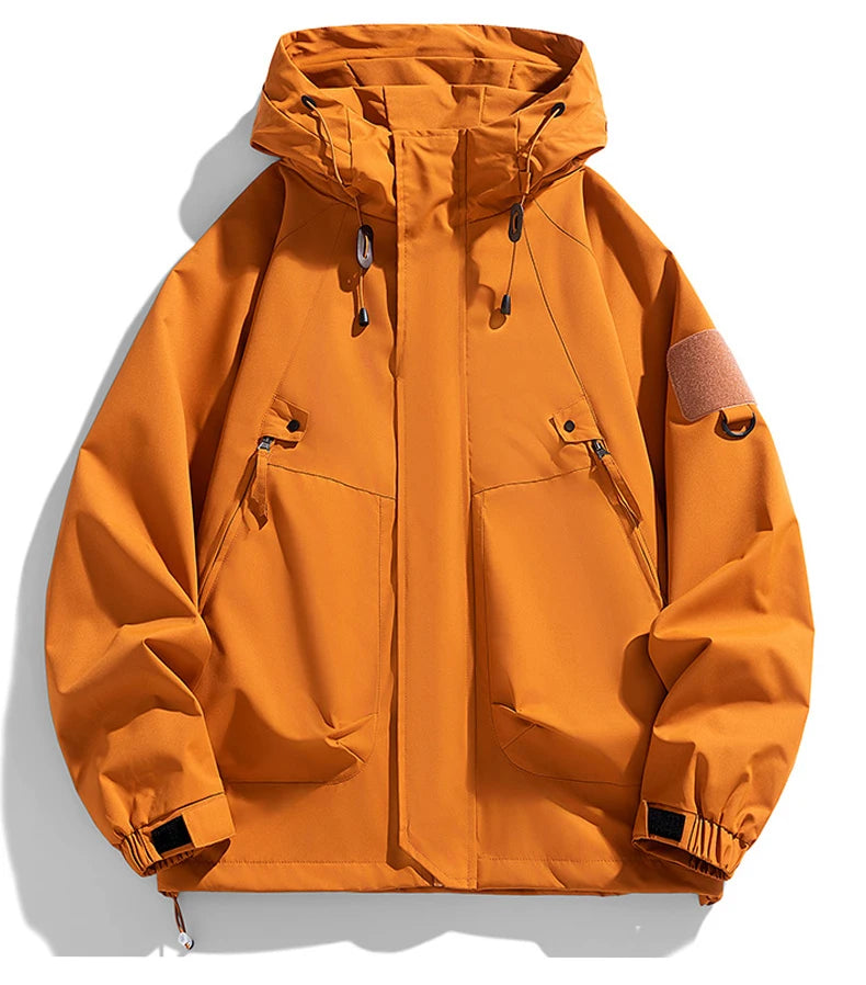 Men's Hooded Windbreaker Zip Jacket – Cargo Style