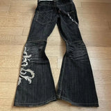 Harajuku Rock Punk High-Waist Embroidered Jeans