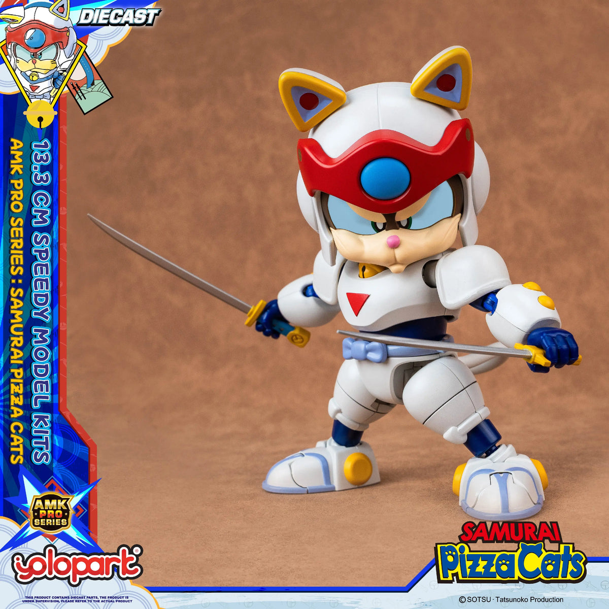 YOLOPARK 13.3cm Samurai Pizza Cats AMK PRO Series Speedy Model Kit TOY Gift For girl boy