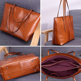 Burminsa Vintage Genuine Leather Tote Bag for Women