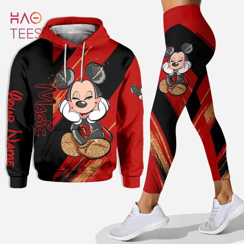Disney Mickey & Minnie Mouse Hoodie & Leggings Set | Women's Athletic Tracksuit