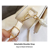Durable Cute Shell Shoulder Bag Minimalist with Pearls Design Crossbody Bag PU Leather Pearl Decorated Handbag for Women Girls