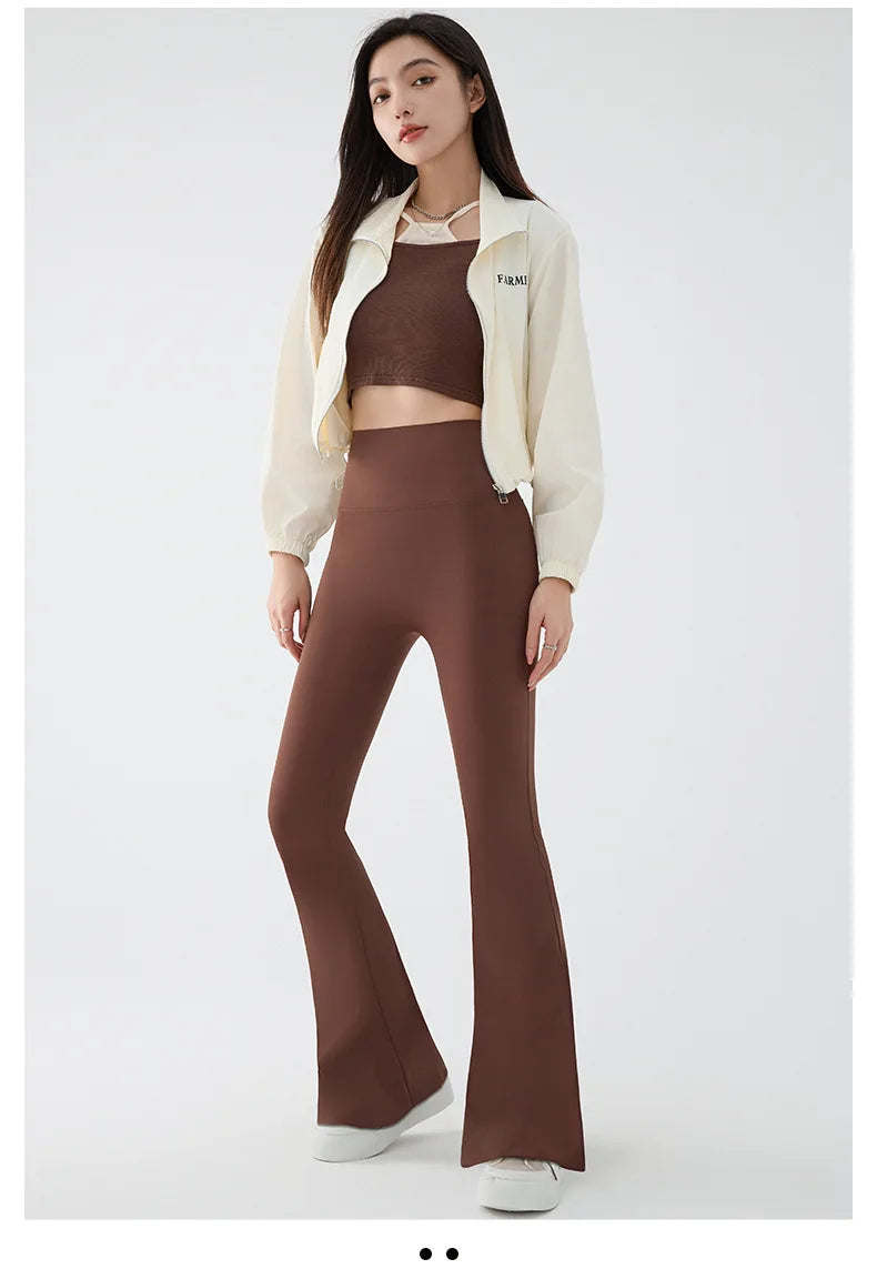 Women's High Waist Stretch Flared Pants