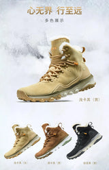 RAX Waterproof Hiking Shoes Men Winter Outdoor Sneakers for Men Snow Boots Plush Mountain Snowboots Outdoor Tourism Jogging Shoe